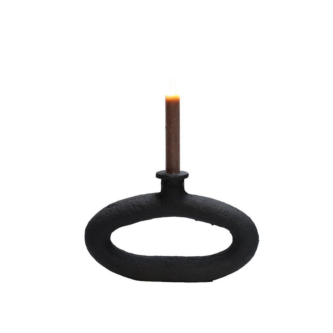 Kaarsenhouder - Rocha rough black