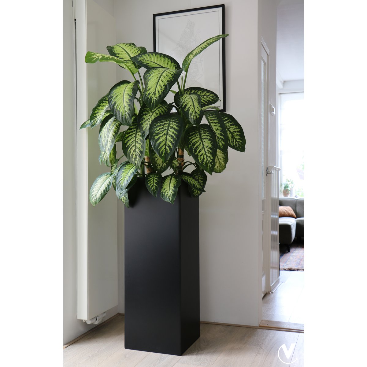 Zuil/Plantenbak - Pearl matte black