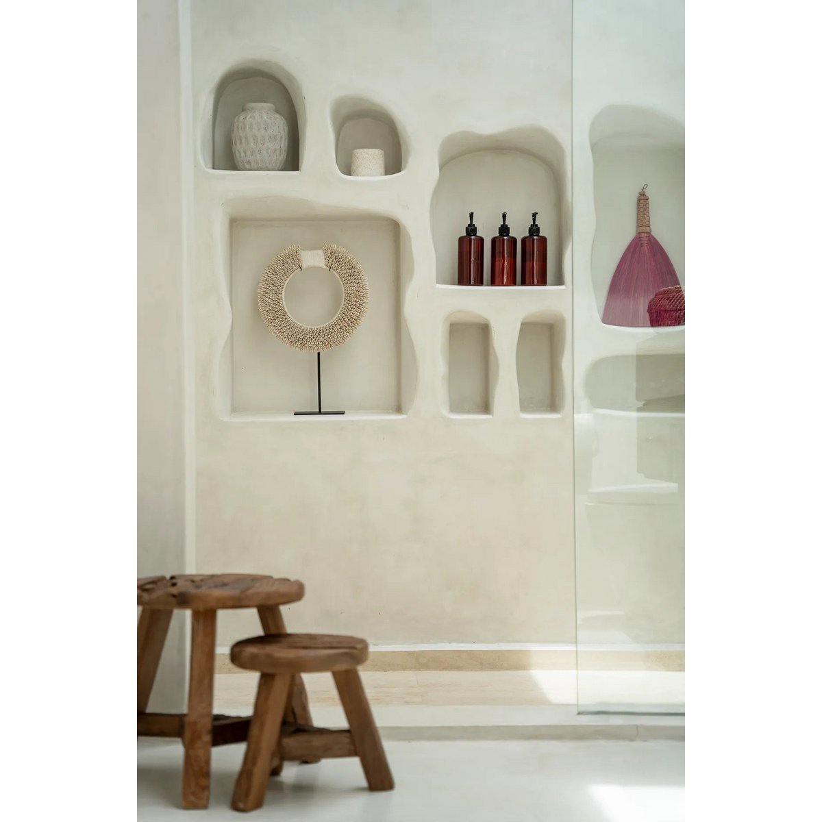 De Papua Shell Disc op standaard - Wit - M