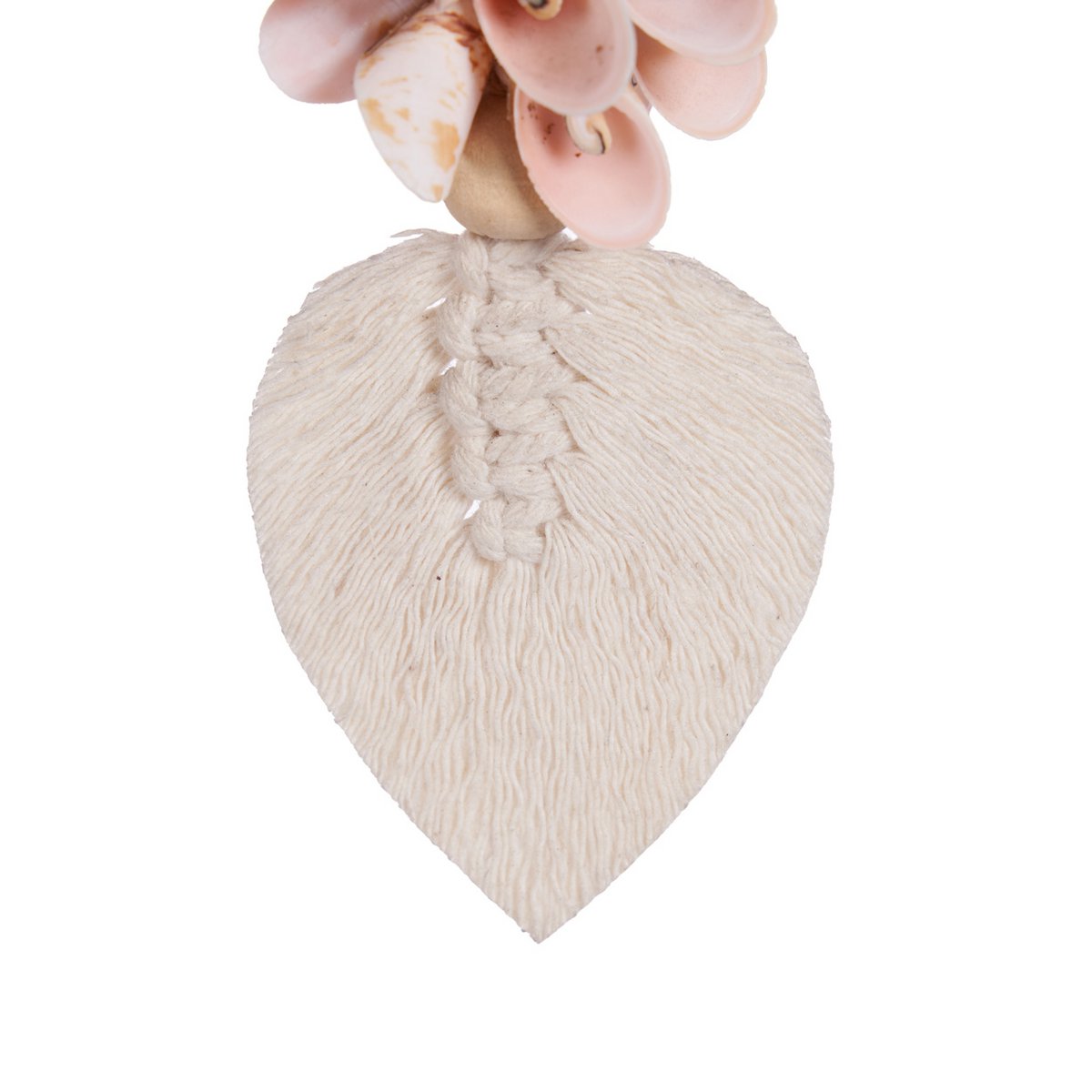 De Shiva Shell-sleutelhanger - Roze Wit