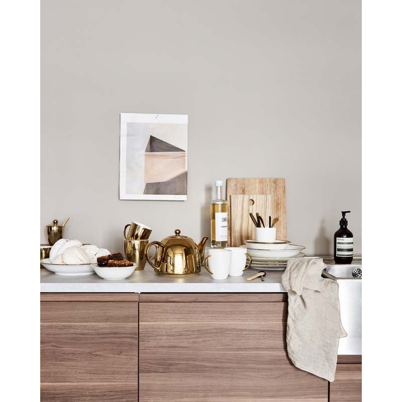 Set/16 Dinnerware Raw White Gold