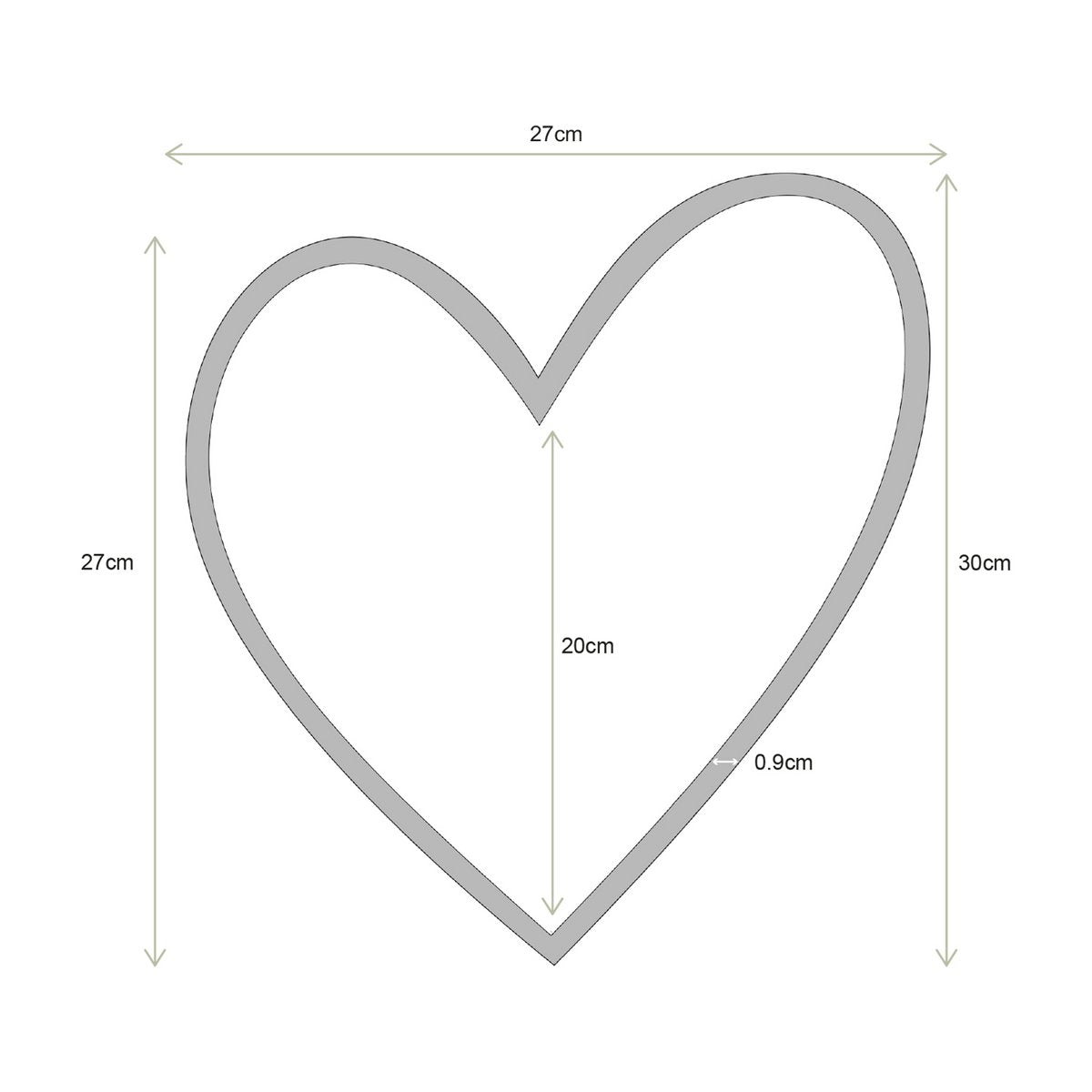 Mirror Heart Gold 30cm