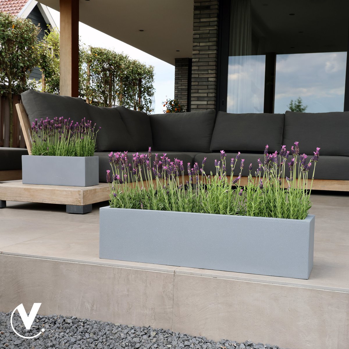 Plantenbak - Virginia grey (set van 2 stuks)