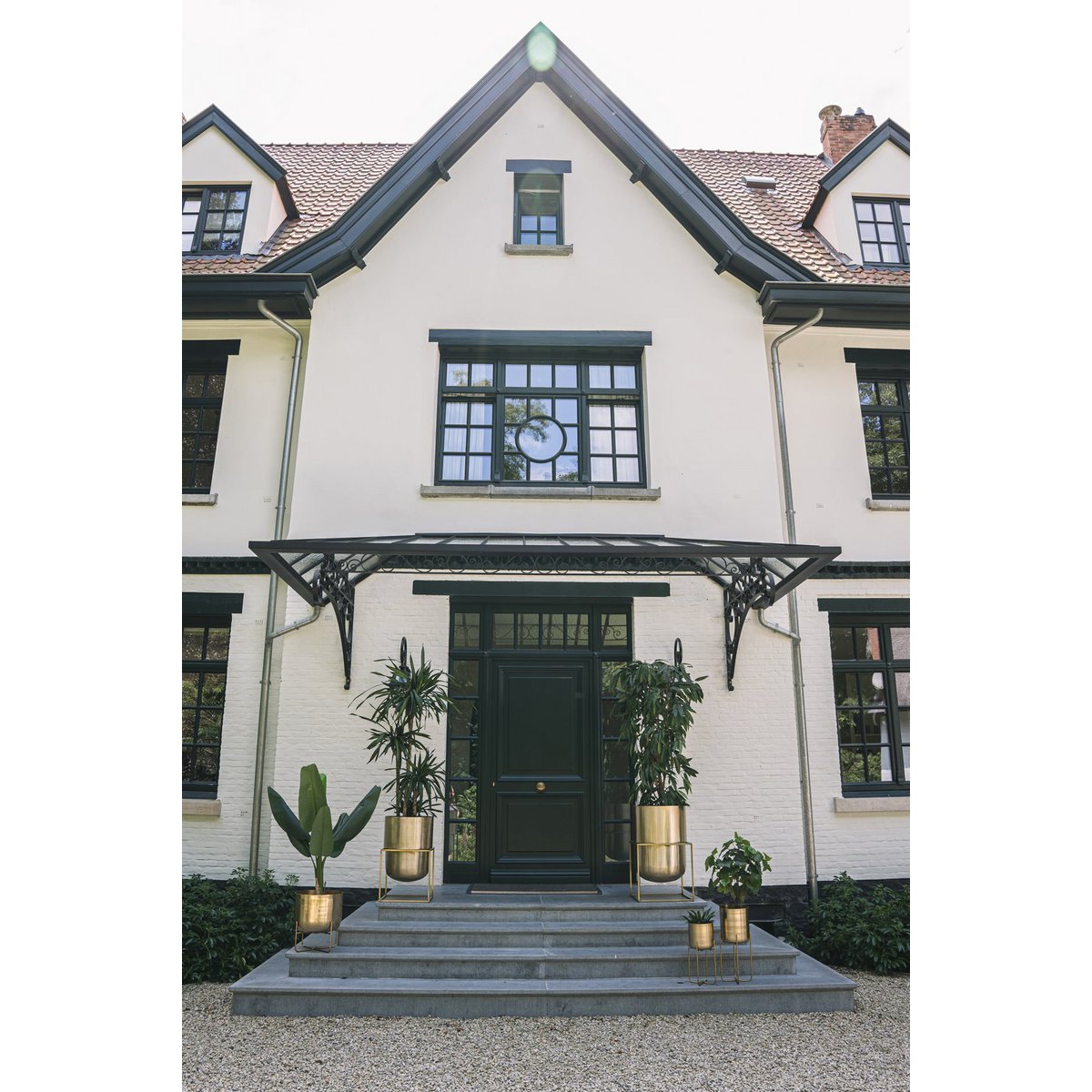 De koperplanter op stand - messing - l