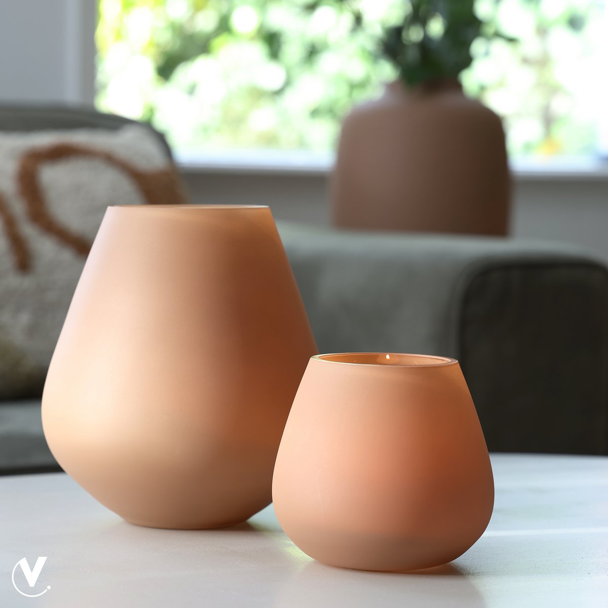 Waxinelichthouder - Tasman XS matte sand (set van 2 stuks)