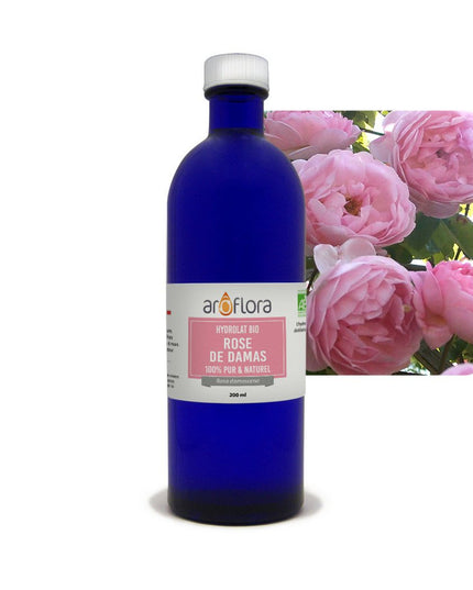 batch van 6 BIOLOGISCHE Hydrolaten (AB) 6x200 ml Damascusroos 100% puur en natuurlijk, 200 ml