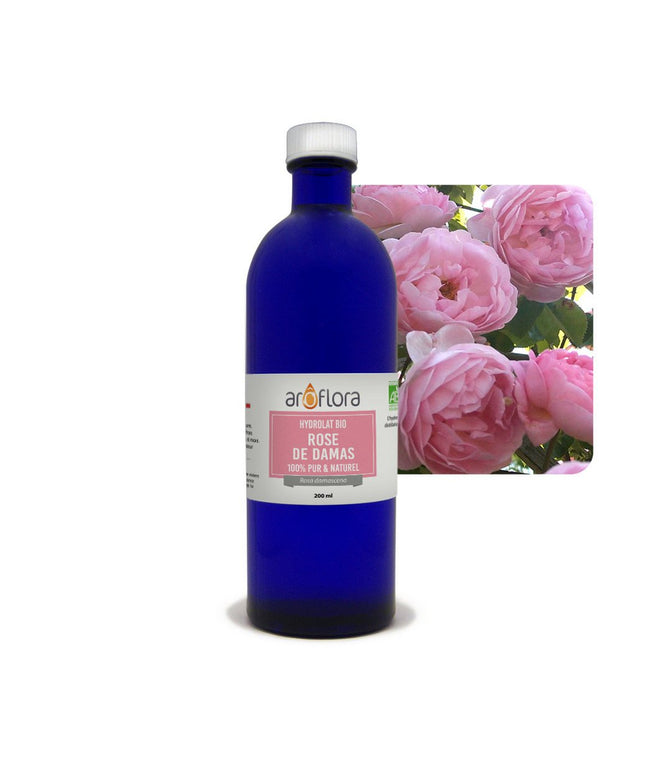 batch van 6 BIOLOGISCHE Hydrolaten (AB) 6x200 ml Damascusroos 100% puur en natuurlijk, 200 ml