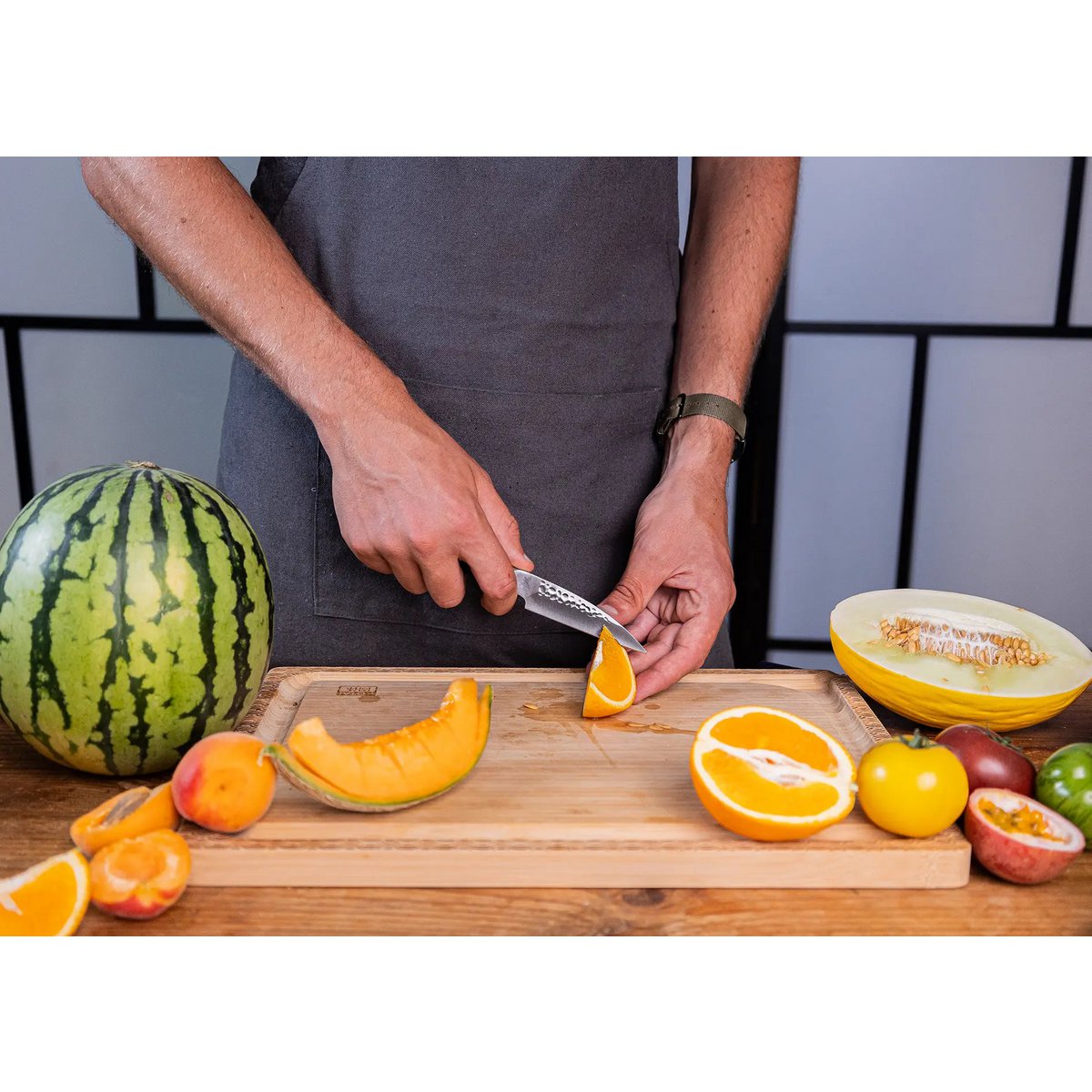 Mes - Schilmesje met bamboe Saya en bamboedoos - 90 mm lemmet