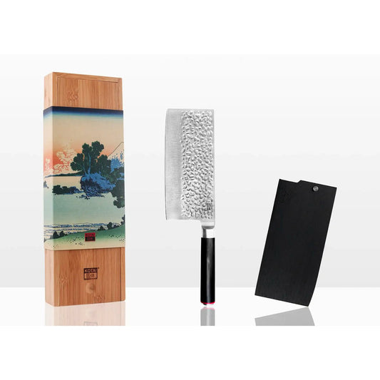 Mes - Hakmes met bamboe Saya en bamboedoos - lemmet van 190 mm