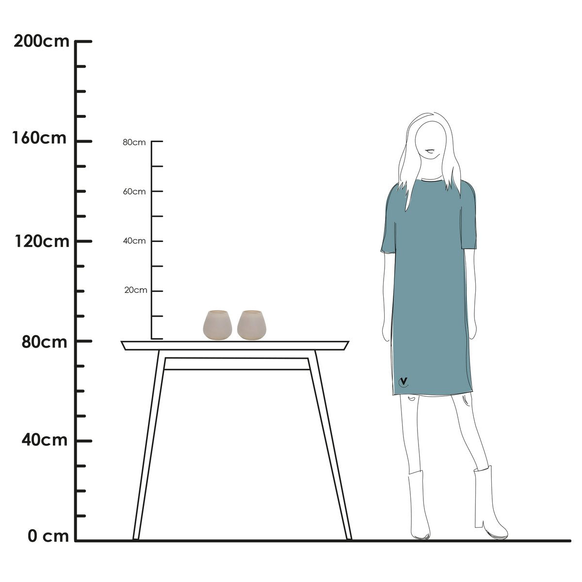 Waxinelichthouder - Tasman XS ivory (set van 2 stuks)