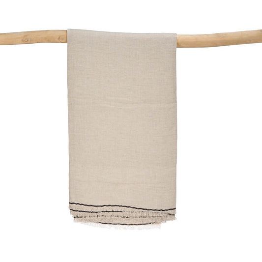 Het Toscaanse tafelkleed - Naturel Zwart - 150x250