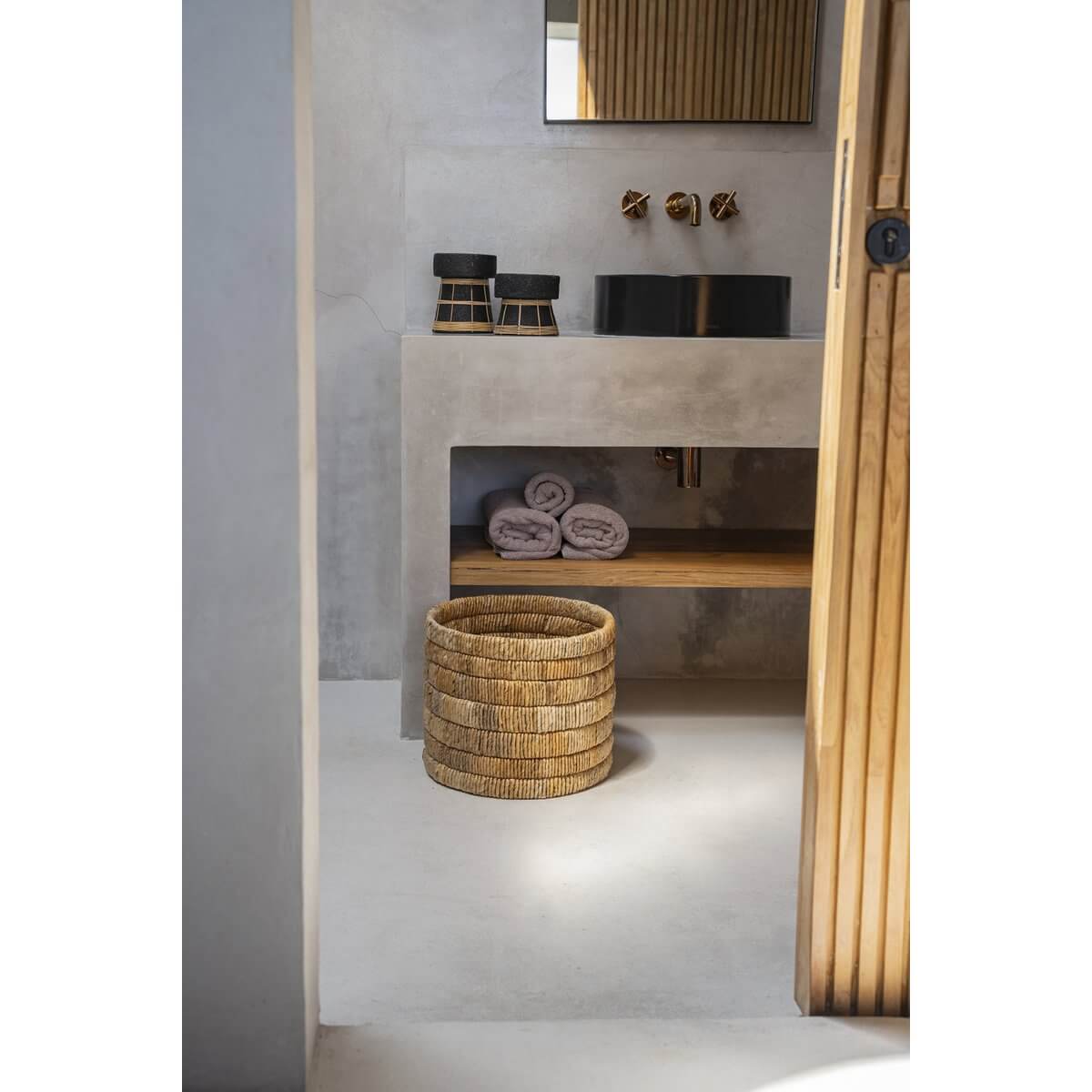 De Serene Kaarsenhouder - Zwart Naturel - M