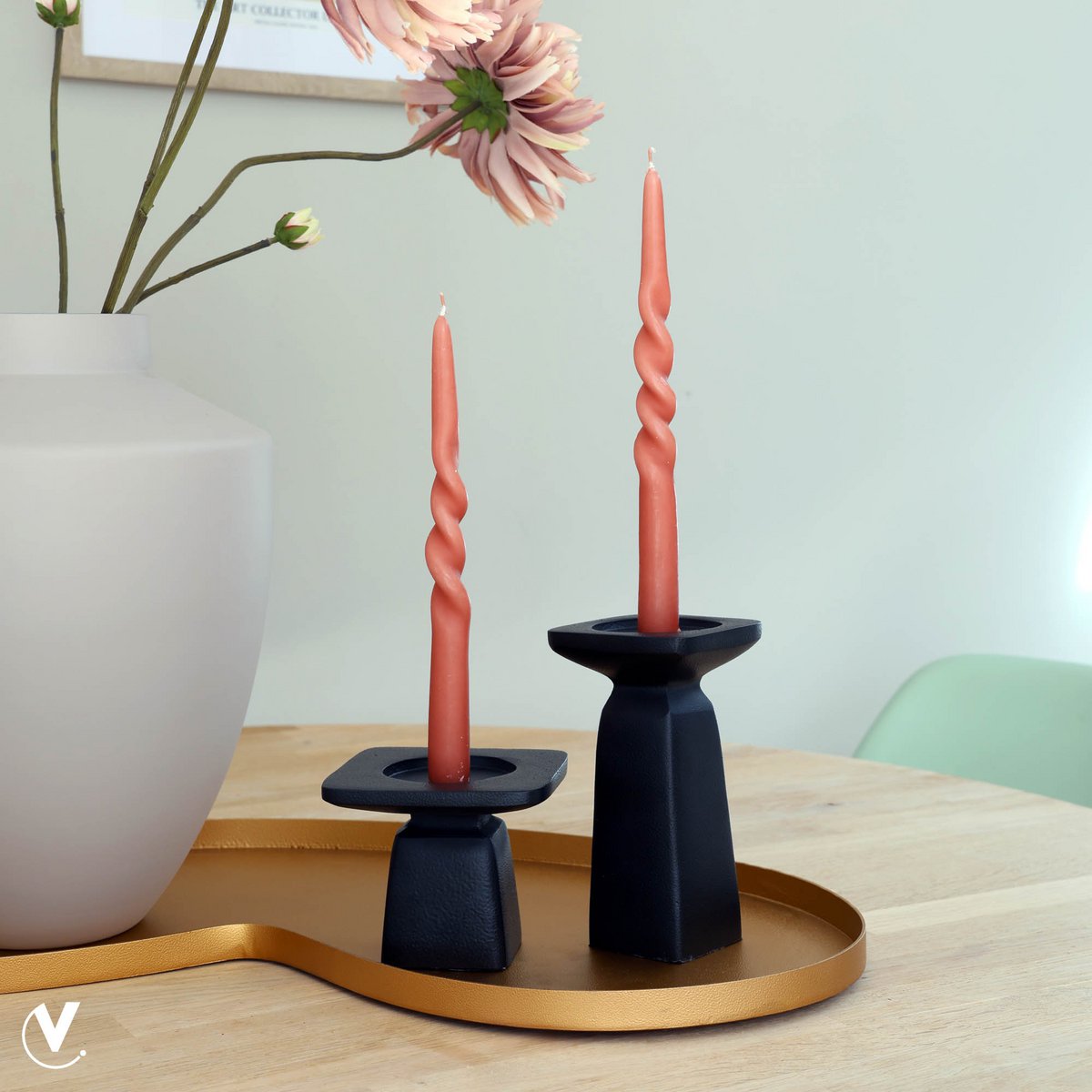 Kaarsen- en waxinelichthouder - Calama black