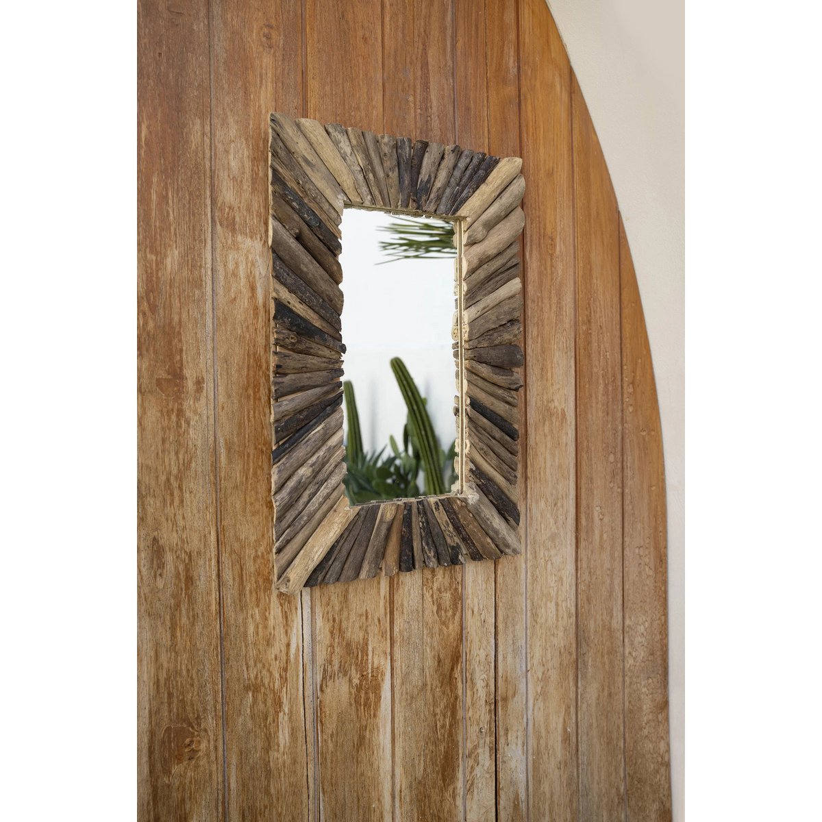 De Driftwood Framed Spiegel - Naturel - M