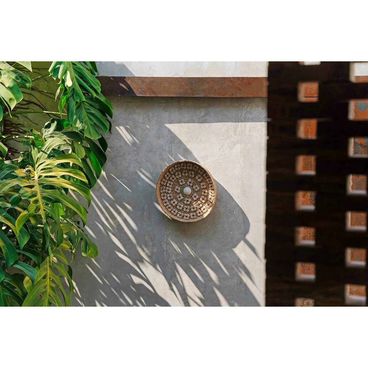 De Caribe Shell Plaat - Natuurlijk Wit - M als muurdecoratie met kaurischelpen, neutraal van kleur, perfect voor elk interieur.