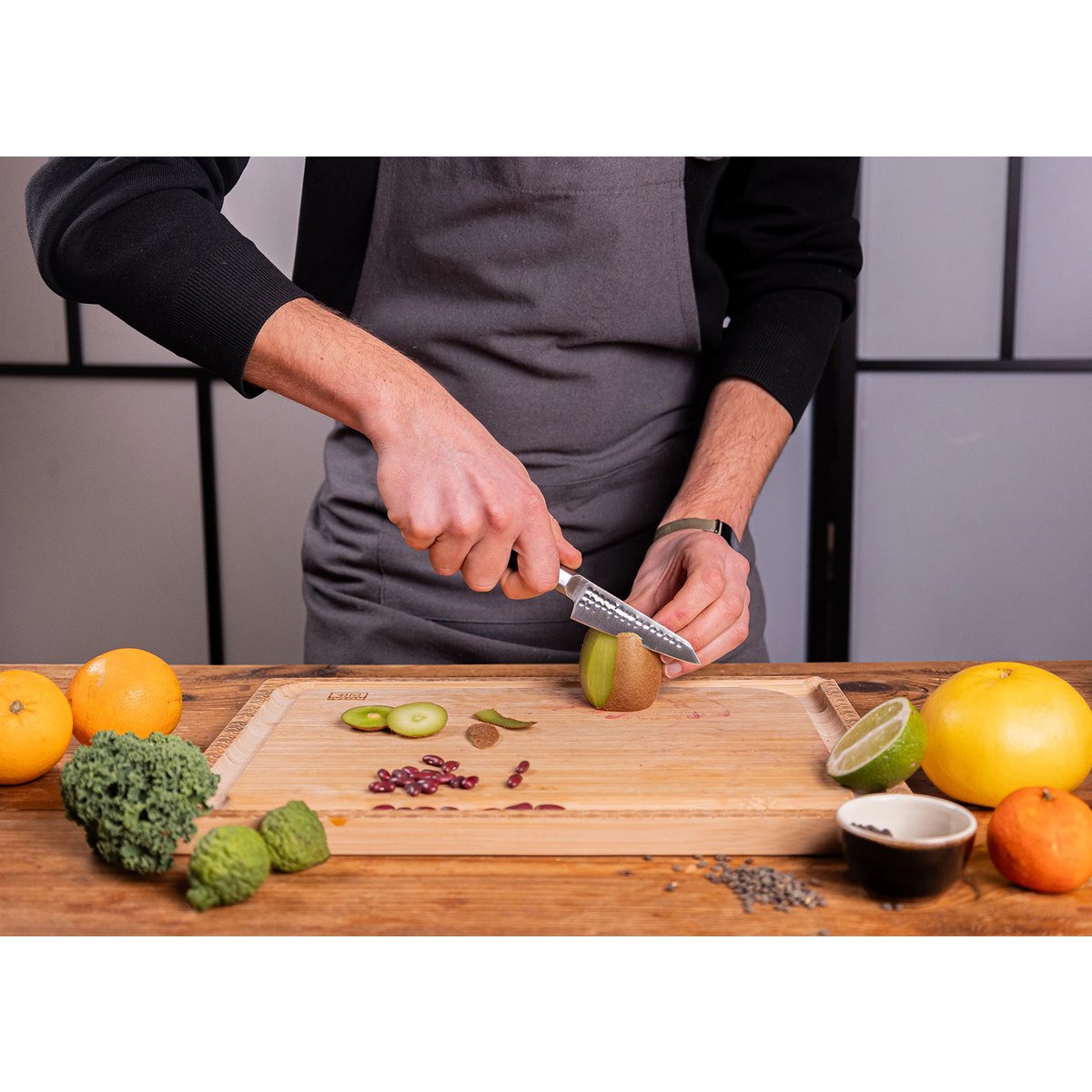 Mes - Bunka schilmesje met bamboe Saya en bamboe doos - 90 mm lemmet