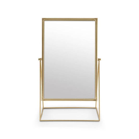 Mirror Rectangular on Stand Gold 26.5x42.7x14cm