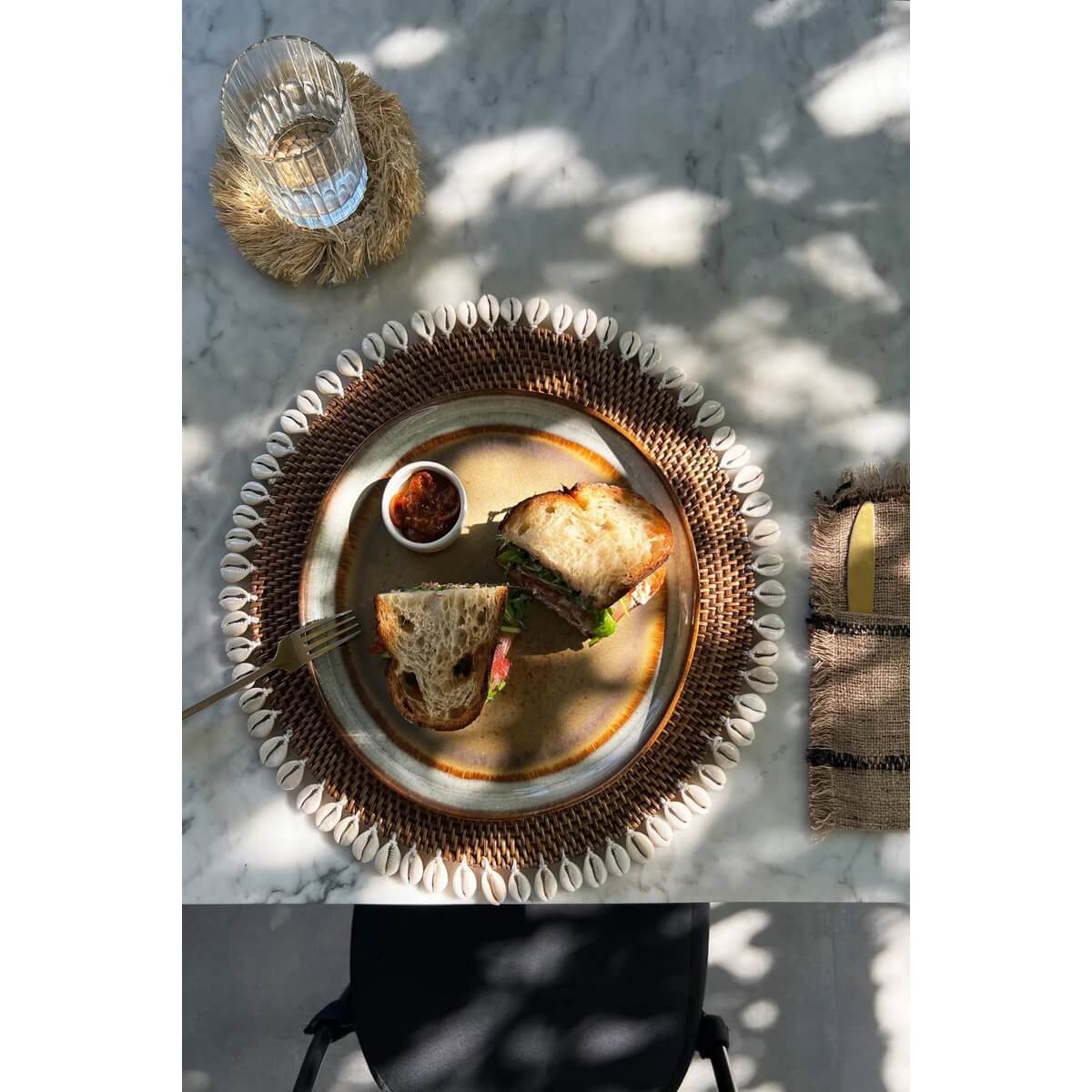 The Colonial Shell Placemat - Natuurlijk bruin