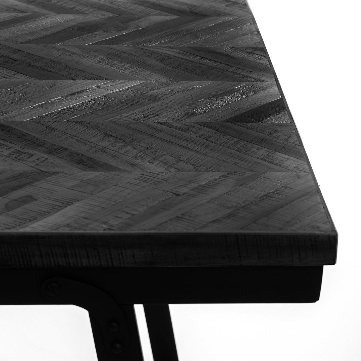 De Herringbone Hoge Tafel - Zwart - 140 cm