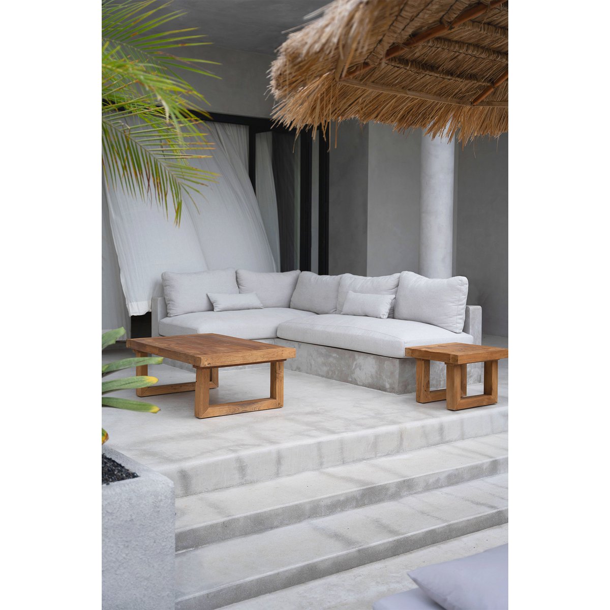 De teruggewonnen teakhouten salontafel - naturel