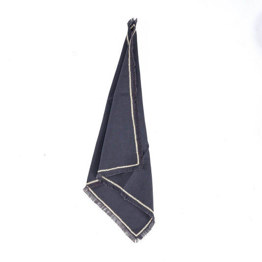 Het Toscaanse Servet - Zwart Naturel - 45x45