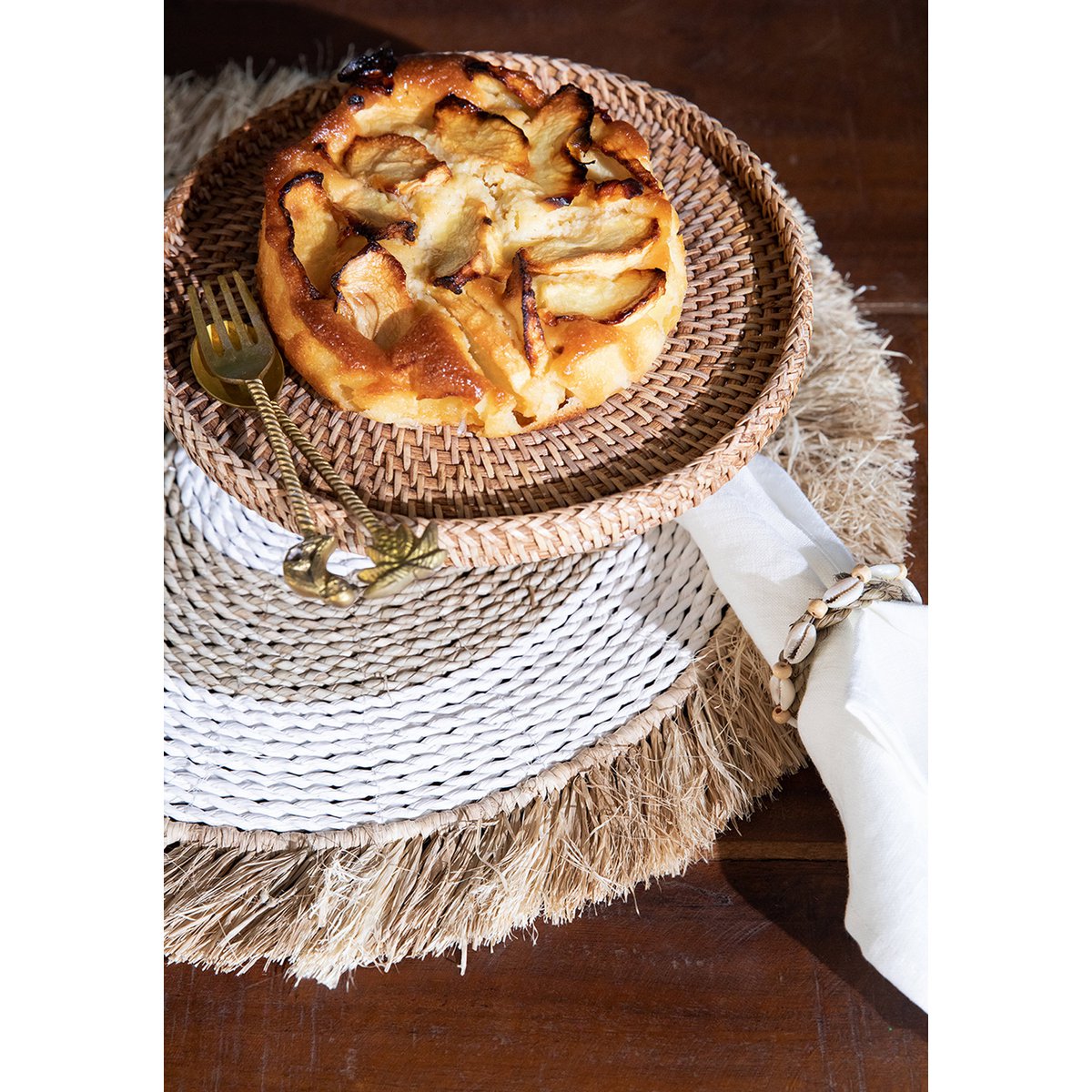 De Seagrass Raffia Placemat - Naturel Wit