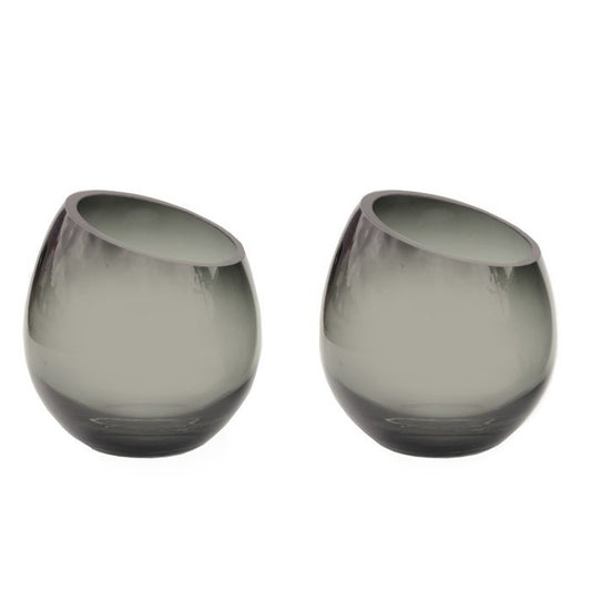 Waxinelichthouder - Moho grey (set van 2 stuks)