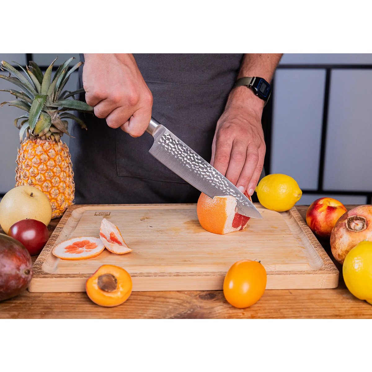 Mes - Gyuto (koksmes) met bamboe Saya en bamboedoos - 200 mm lemmet