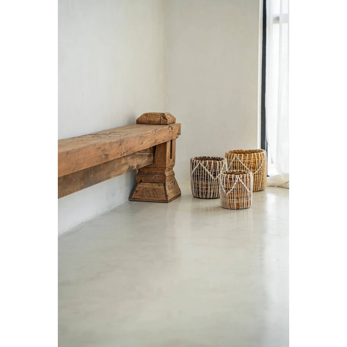 De Macra-doolhofmand - Natuurlijk wit - S