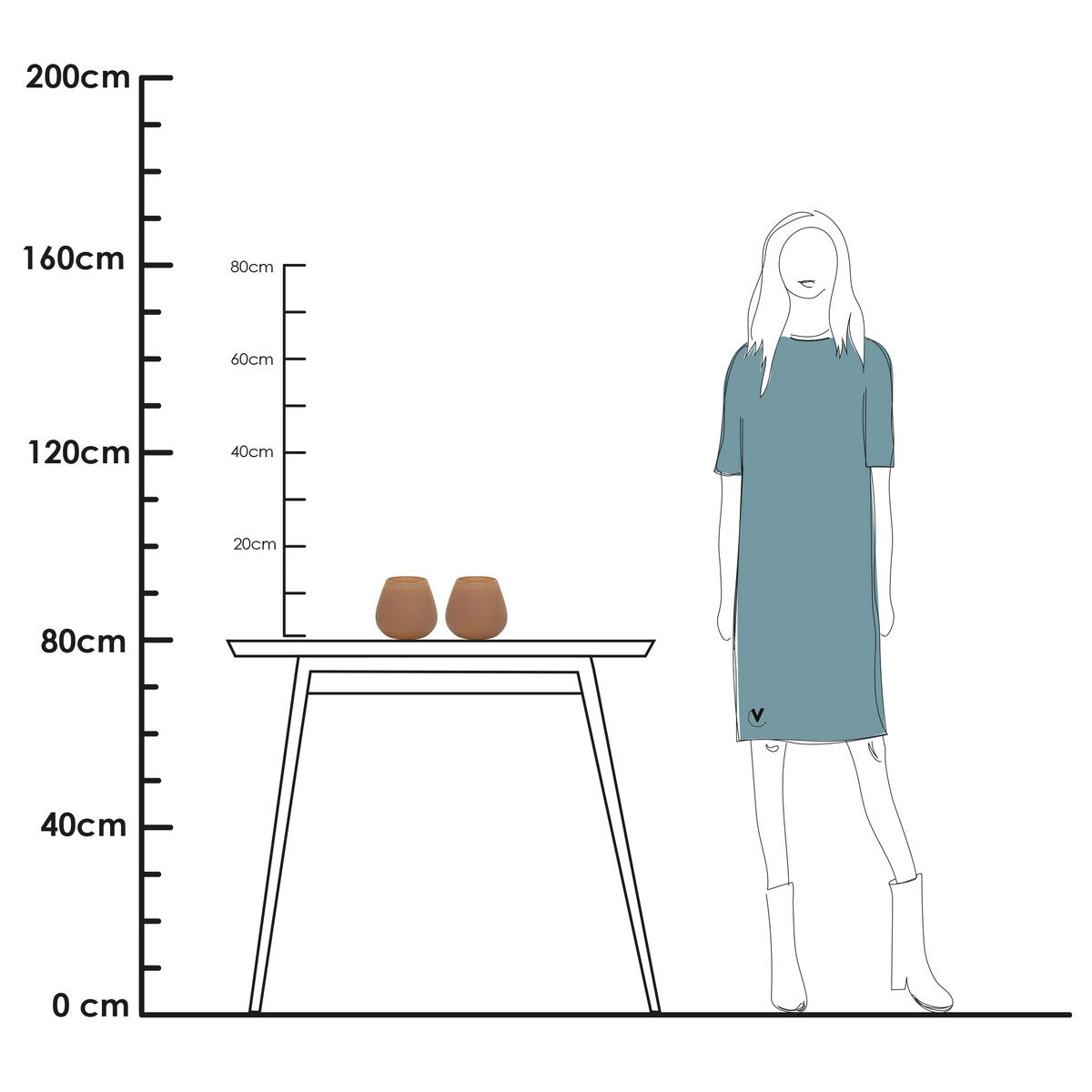 Waxinelichthouder - Tasman XS matte sand (set van 2 stuks)