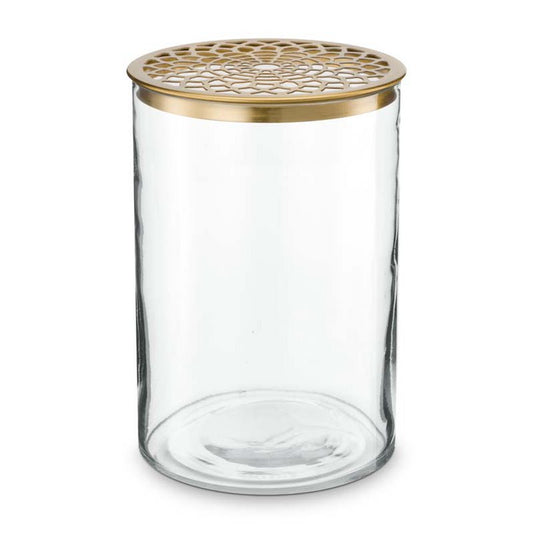 Vase with Metal Lid Gold 12.5x19cm