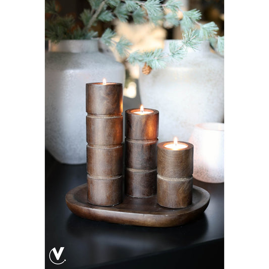 Waxinelichthouder - Broomfield walnut