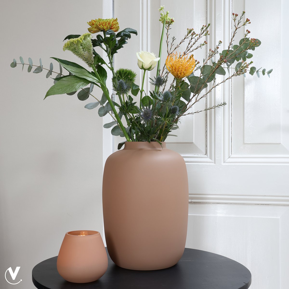 Waxinelichthouder - Tasman XS matte sand (set van 2 stuks)