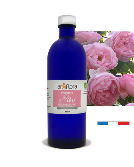 batch van 6 BIOLOGISCHE Hydrolaten (AB) 6x200 ml Damascusroos 100% puur en natuurlijk, 200 ml