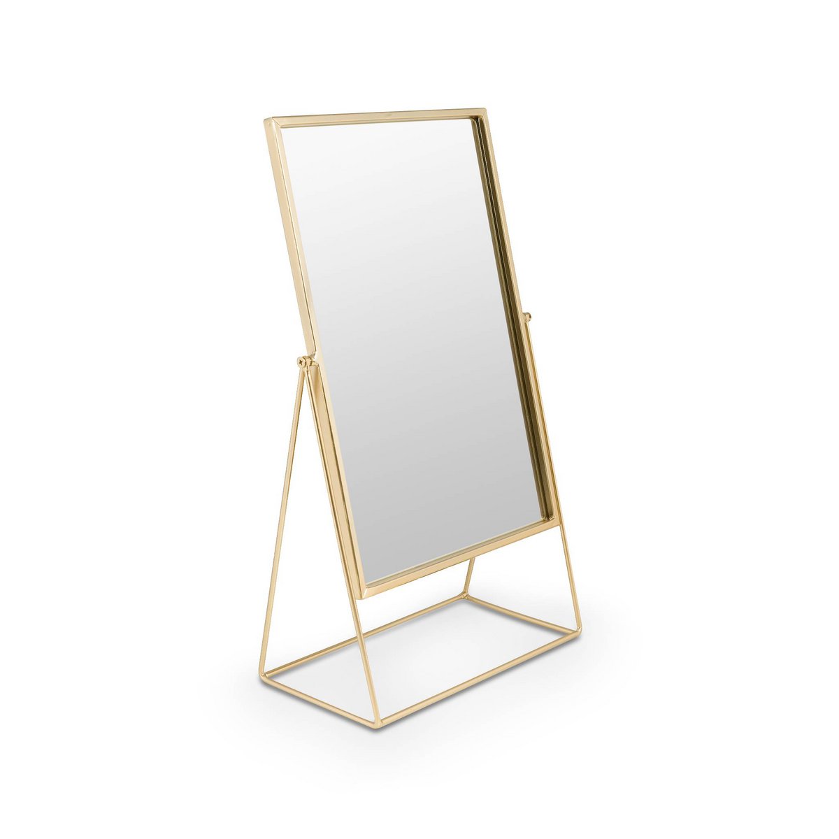Mirror Rectangular on Stand Gold 26.5x42.7x14cm