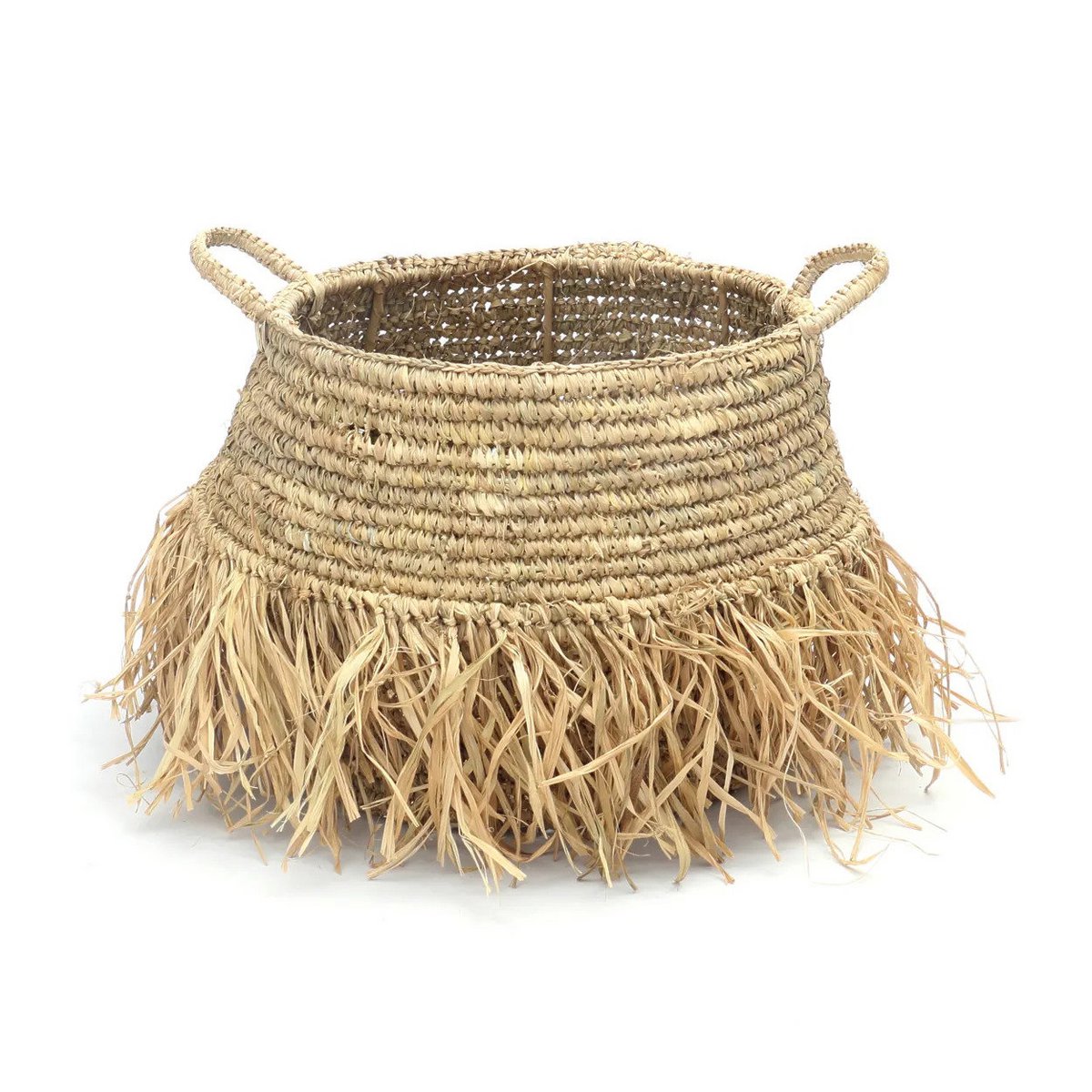 De raffia luxe manden - natuurlijk - medium