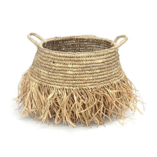 De raffia luxe manden - natuurlijk - medium