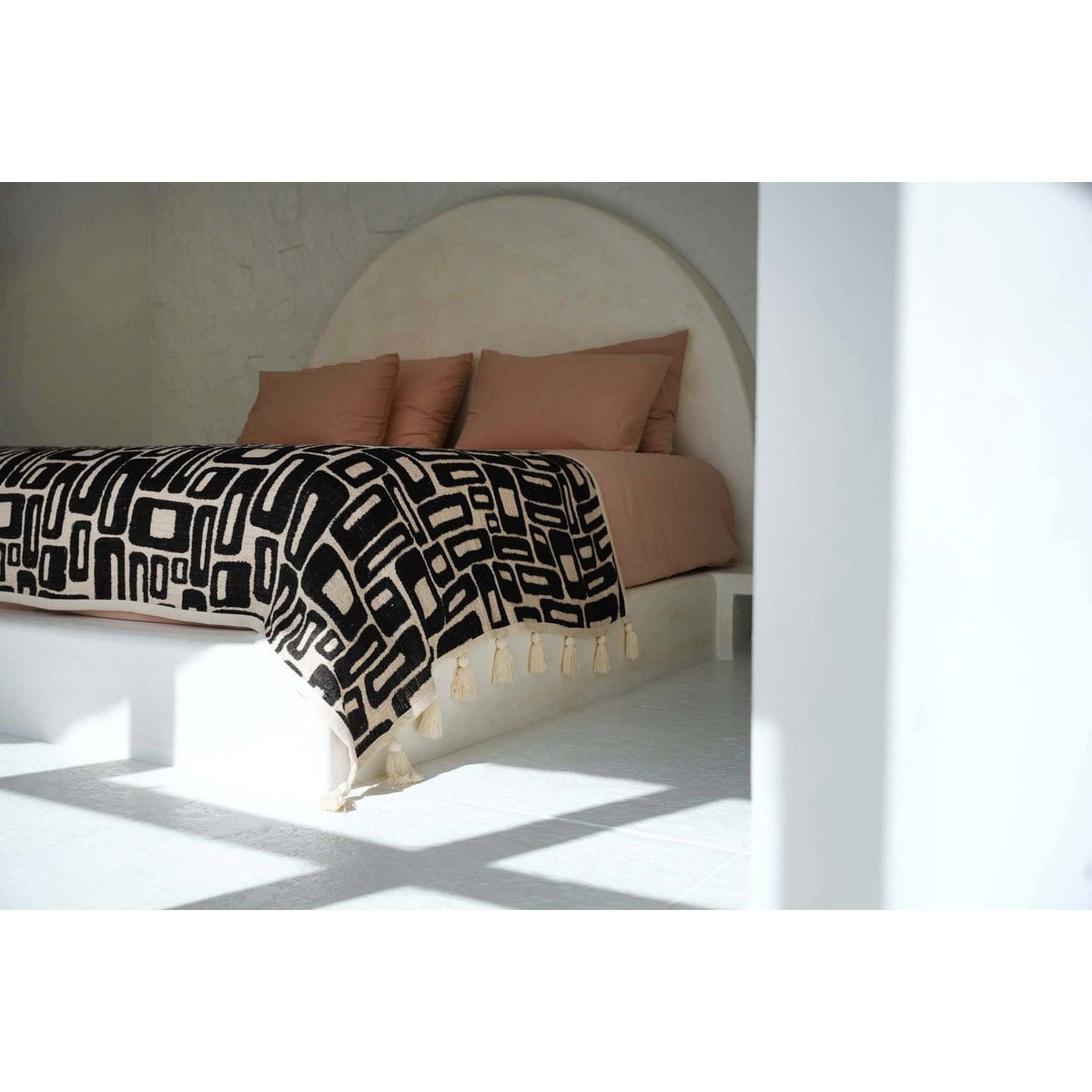 De Aztec Bedsprei - Natuurlijk Zwart