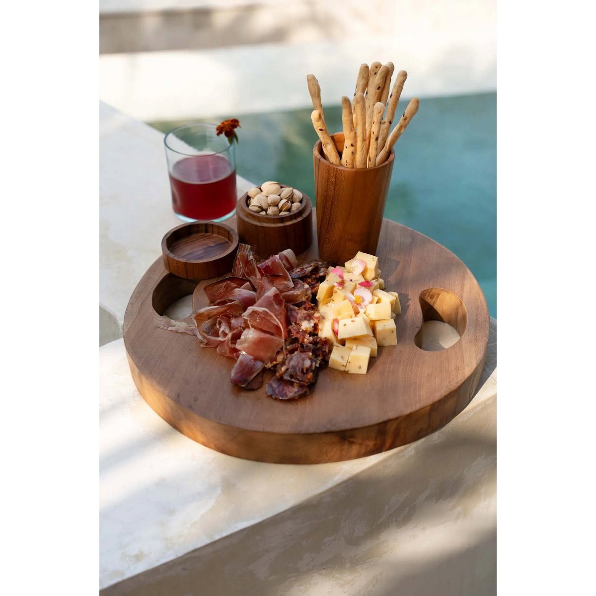 The teak Root Tray - Naturel - M