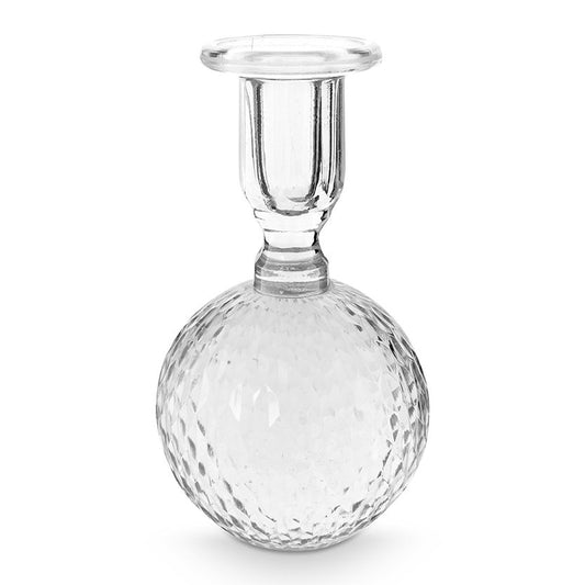 Candle Holder o/f Trumpet Shape Glass Clear 9.5x15cm