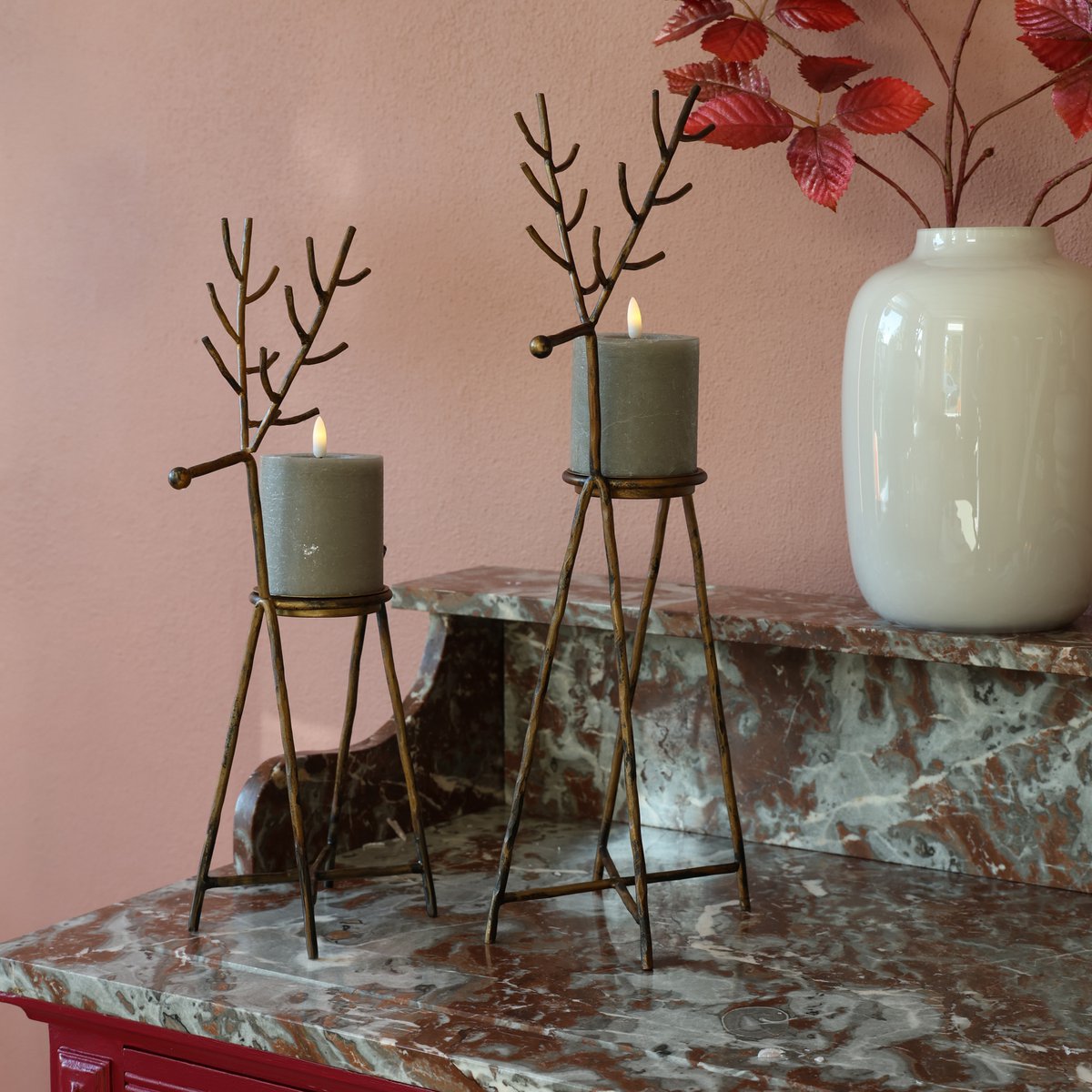 Waxinelichthouder Kerst - Barinas aged brass