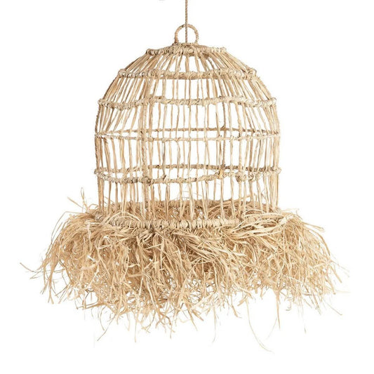De Casita Hanger - Naturel - S made from Mendong Grass with dancing fringes, perfect for adding organic charm to any room.