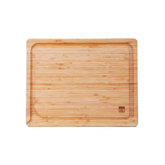 Keukenaccessoires - KOTAI bamboe snijplank met sapgroef en verborgen handvatten - 40 x 30 x 2 cm