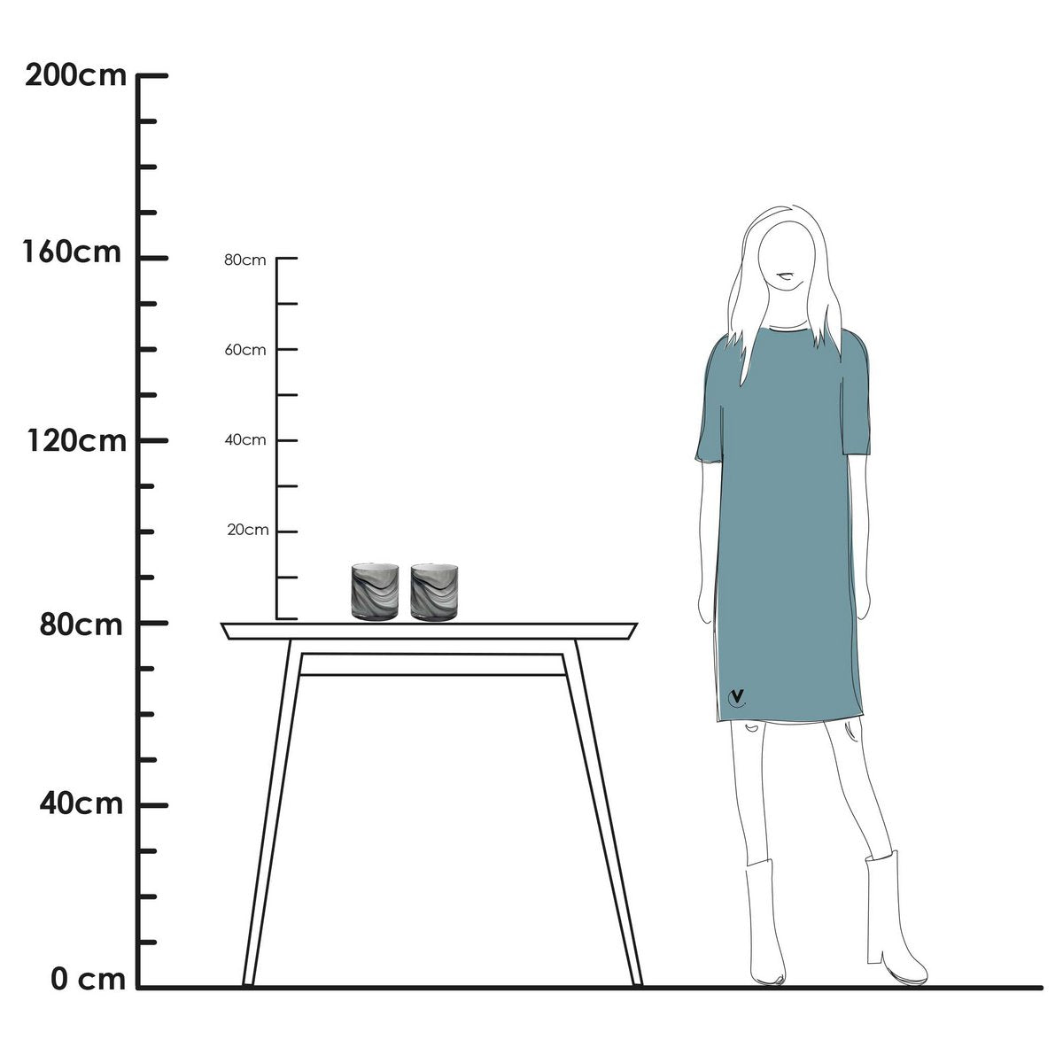 Waxinelichthouder - Celtic Marble (set van 2 stuks)