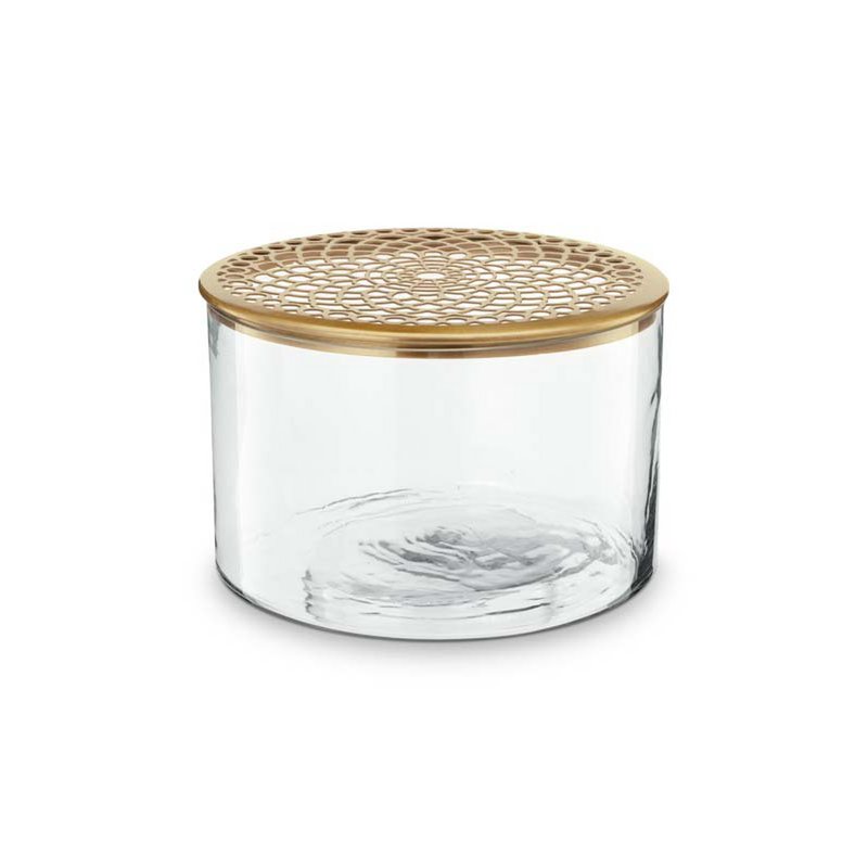 Vase with Metal Lid Gold 20x13cm