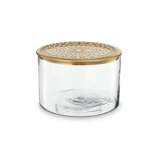 Vase with Metal Lid Gold 20x13cm
