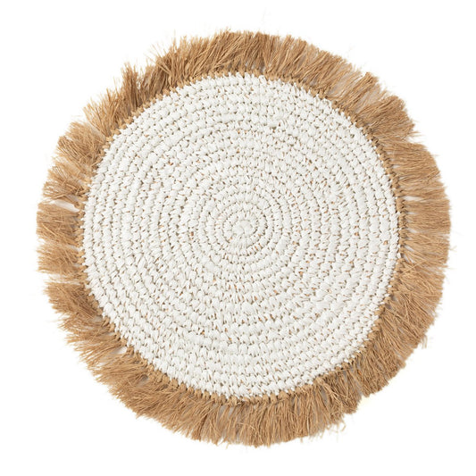 De Waterhyacint Raffia Placemat - Wit Naturel