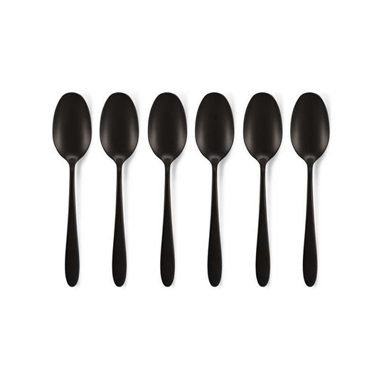 Set/6 Tea Spoons Matt Black
