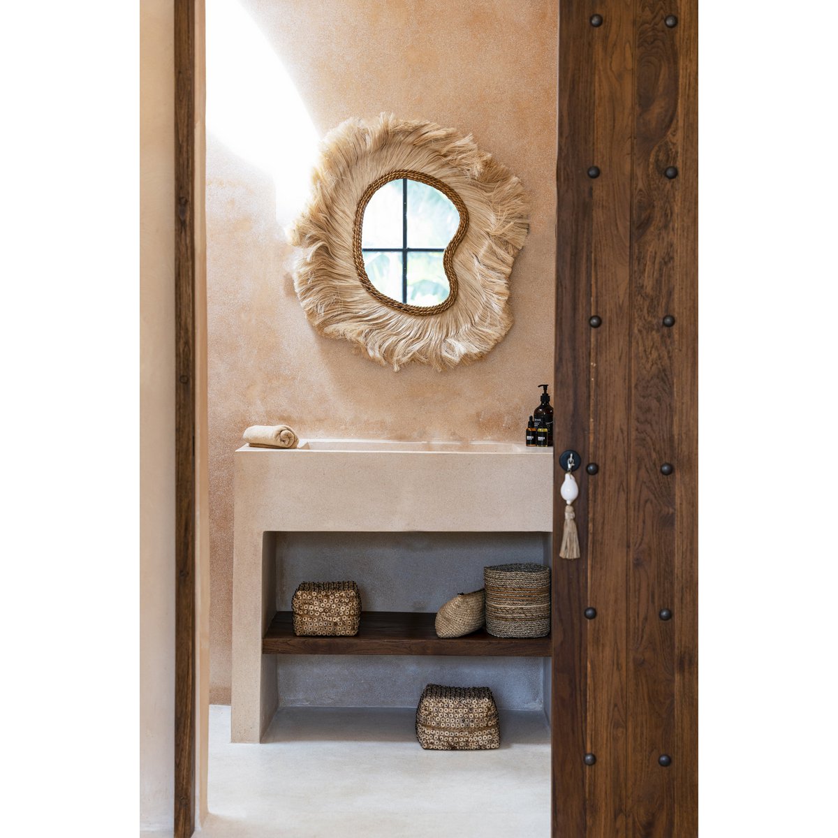 De kokosnootschaalmand - natuurlijk - m