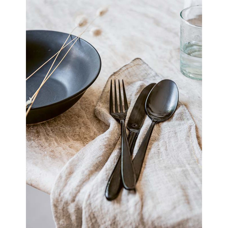 Set/6 Tea Spoons Matt Black